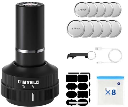 OWYELO Mason Vacuum Sealer, Electric Mason Jar Vacuum Sealer Kit for Wide Mouth and Regular Mouth Mason Jars, Jar Vacuum Sealer for Canning Jars, Vacuum Sealing Machine for Food Storage