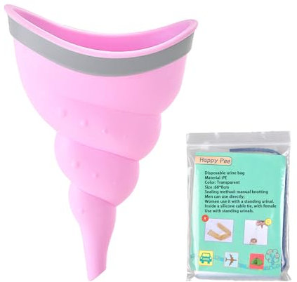 MUNSKT Female Urinal Funnel Device, Reusable Portable Urination Device, Women Pee Funnel with Disposable Urine Bags For Women Travel, Hiking, Campin, Pregnancy Pee Standing Up