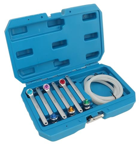 Tomvorks Kit di Attrezzi per Chiave Spurgo Freni, Chiave a 12 Punte 7 a 12 Mm con Valvola di Ritegno e Tubo di Scarico Olio - Semplifica il Processo di Spurgo Freni per Auto, Camion