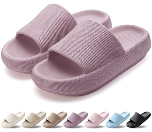 VAVOBIS Sliders Cloud Slippers Women Men Lightweight Slippers Cloud Sliders Non-Slip Flip Flops with Thick Sole for Bathroom Pool Beach House Waterproof Indoor/Outdoor，Blush，5.5-6 UK