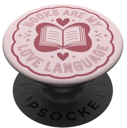 Cute Girly Pink Book Lover Bookish PopSockets Adhesive PopGrip