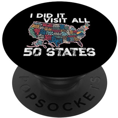 Besucht alle 50 US-Bundesstaaten USA Karte Reise Besuch Amerika Staaten PopSockets Klebender PopGrip