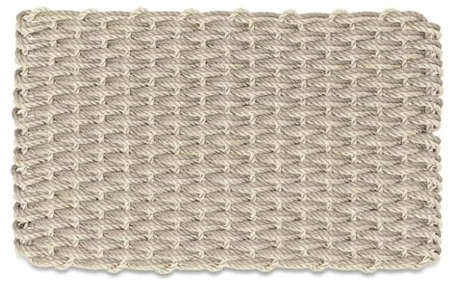 Wicked Good Doormats® Outdoor Door Mat, Lobster Rope™ Doormat, All Weather Mats, Woven Door Mat from Nautical Rope, Front Door Welcome Mats (Light Tan & Sand Double Weave, 18 x 30)