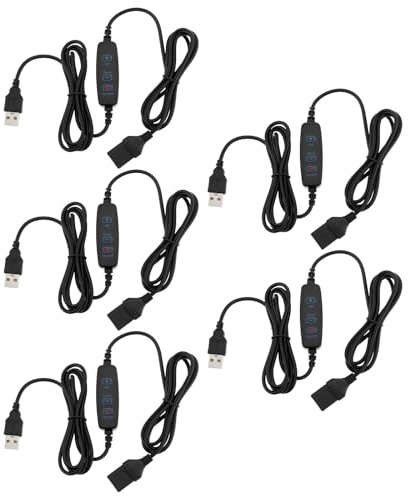 ECSiNG Interruttore Dimmer Per Strisce LED DC5V Da 5 Pezzi Con Estensione USB Femmina-maschio A 3 Pulsanti Luce Dimmerabile A 10 Velocità Adatta
