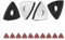 Wjelet 4 Stück Dreieck Schleifteller, Fein Schleifplatte, 80mm Multitool Schleifplatte mit 10 Dreieckschleifer Schleifpapie für Holz, Metall, Hartplastik, Putz, Schleifen, Entrosten