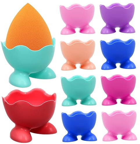 POPETPOP Coquetiers en Silicone 10pcs Porte-Oeufs Coque Colorés Matériau Antiadhésif Et Pratique Compatible Micro-Ondes