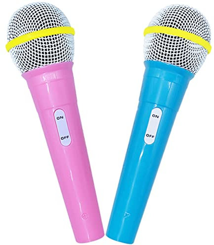 Warmhm Lot De 2 Microphones Simulés pour Enfants Faux Accessoire avec Microphones Accessoire Faux Micros Fête pour Filles Microphone pour Enfants Microphone en Plastique