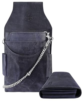 LEONARDO VERRELLI Kellnergeldbörse Leder mit Holster | Bedienungsgeldbeutel Gastronomie mit Gürtelschlaufe | Geldbörse für Bedienungen Herren Damen