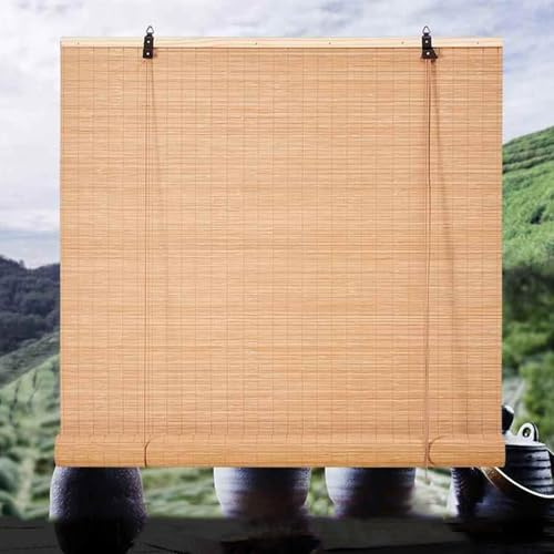 Tende a rullo in bambù naturale, stile retrò, per interni ed esterni, oscuranti, in legno, protezione della privacy, dimensioni personalizzabili (60 cm x 150 cm)