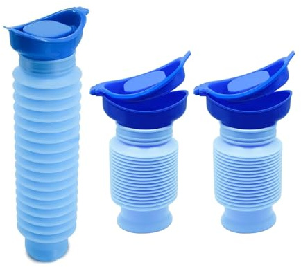 Galenecx 2 Pièces Urinoirs Portable, 750ml Urinoirs Rétractable Réutilisable, Urinoir d'urgence Rétractable, Bouteille D'urine Mobile Portable, Urinoir pour Camping Voyage Extérieur et Voiture