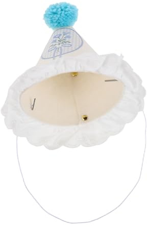 Ipetboom Sombrero de Cumpleaños Infantil con Pompones y Detalles de Encaje Gorro Ligero para Fiestas para Celebraciones y Sesiones de Fotos Accesorio Divertido para Eventos Interiores y