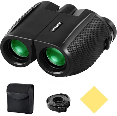 Prismáticos para Adultos y niños, 12x25 Compactos Prismáticos para Adultos con Gran Aumento, con Prisma BAK4 y Lentes FMC, para observación de Aves, conciertos, Viajes, Senderismo, al Aire Libre