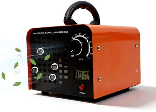 Ozongenerator 40000 mg/h DawnMeet, Industrieller Ozongerät für Wohnung 300㎡, Ozongerät mit Kombi-Thermohygrometer für Haustiergerüche Küche Hotel Büro Garage Landwirtschaft Timer 120 min