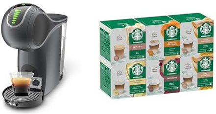 NESCAFÉ Dolce Gusto Genio S Touch Máquina de café automática en gris pizarra, Kit de inicio con 6 cajas de cápsulas mixtas STARBUCKS by NESCAFÉ Dolce Gusto