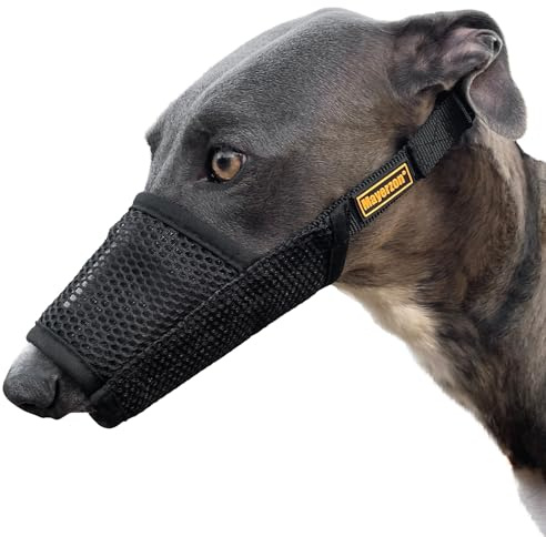 Mayerzon Soft Mesh Muzzle for Greyhound Whippet Long Narrow-Snouted Dogs