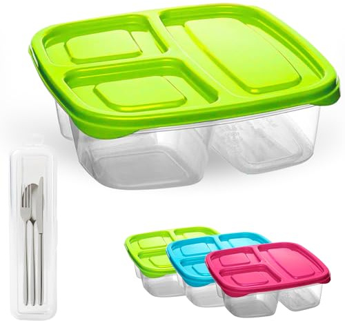 ELENANO Lunch Box de Plastico sin BPA de 1,22L con Portacubiertos Fiambreras Comida Trabajo para Colegio Niños y Adultos de 20x20x6 cm Bento Box apta para Microondas y Lavavajillas (VERDE PISTACHO)