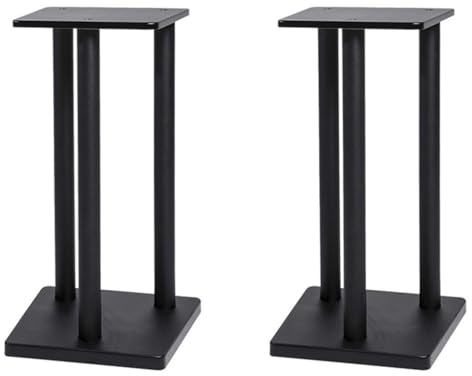 Easnuroz Supports D'enceintes Iron Grain Supports D'enceintes Universels pour Son Surround - Lot De 2 Supports sur Pied Compatible avec Les Enceintes Satellites Et Bibliothèque(35 * 40 * 115cm)