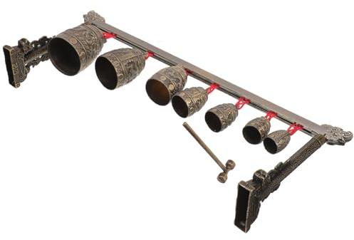 BESPORTBLE Chinesisches mit Klaren Melodischen Klängen Glockenspiel aus Zinklegierung Antikes Vintage Design Einlagiges Instrument zur Steigerung des Rhythmus für Büro und Wohnraumdekoration