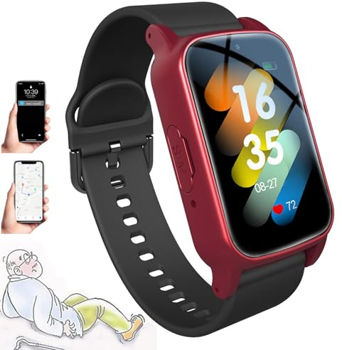 Reloj Inteligente Para Personas Mayores Con Detección De Caídas, Alarma Anticaídas, Rastreador Para Demencia Y Alzheimer, Rastreador Gps, Llamada Sos, Videollamada HD, Resistente Al Agua Ip67 Red