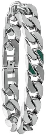 HOLZKERN Herrenarmband Edelstahl Bodyguards Türkis/Silberfarben Armband für Männer Panzerarmband 9010631022846