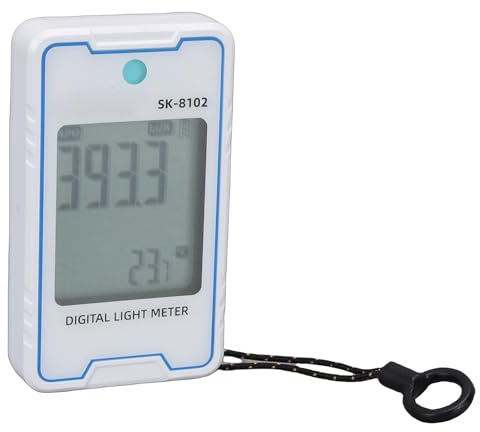 Eujgoov Misuratore di Luce Digitale 0.1-999900lx Tester di Illuminamento Misuratore di Luce Portatile Ricaricabile con Funzione di Test dello Sfarfallio per Piante (SK-8102)