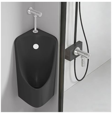 Orinatoio angolare da parete per uomo, in ceramica, per bagno, WC, bagno pubblico, orinatoio, portatile, per carcere, elegante design nero