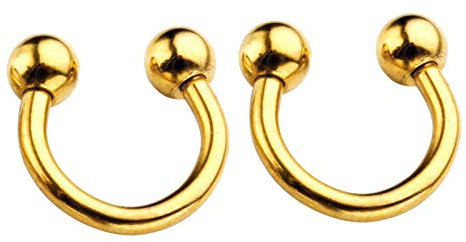 PiercingJ 1.2mm Edelstahl Ohrring Lippen Nase Brust Helix Tragus Ohr Piercing Septum Ring Hufeisen Circular Barbell Ohrpiering Gold