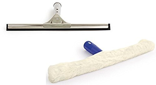 Equip247uk Professional Window Cleaning Equipment Glass Rubber Stainless Steel 12 Squeegee Blade and 10 Applicator Cleaner