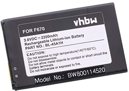 vhbw Akku kompatibel mit LG K10 LTE, F670, F670K, F670L, F670S, K10, K10 4G LTE, K10 Dual SIM Handy Smartphone Telefon (2200 mAh, 3,8 V, Li-Ion)