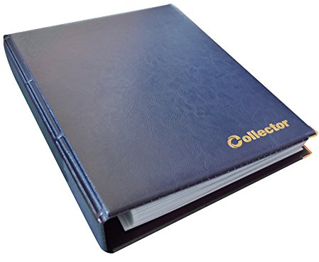 COLLECTOR Classeur pour Les Billets en Format d’Un Livre avec 15 Pages et 15 diviseurs – très Large capacité - Bleu