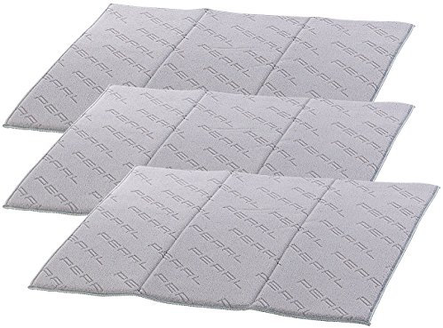 PEARL Abtropftuch: Weiche Mikrofaser-Abtropfmatte, saugfähig, grau, 40 x 50 cm, 3er-Set (Geschirr-Abtropfmatte Mikrofaser, Geschirr Microfaser, Microfasertuch)