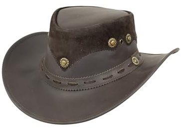Black Jungle PENTLAND Lederhut, Westernhut, Australienhut, Cowboyhut (Braun, M)