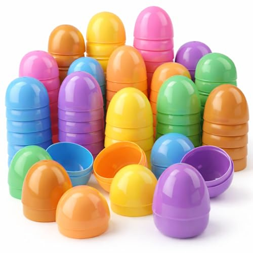 TK Gruppe Timo Klingler 12x Ostereier zum befüllen - Bunte 6 cm Plastikeier Kunststoffeier Überraschungseier zum Öffnen & Füllen an Ostern