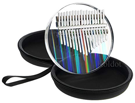 Rainbow Clear Kalimba Thumb Piano Round 17 Key Solid Finger Piano Transparent Body Cute Crystal Acrylic Kalimba With Hard Case Gifts with Tuning Hammer