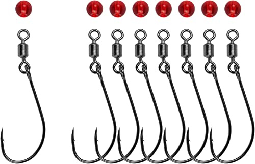 Storfisk fishing & more 8er Set Spezialhaken Angelhaken mit integriertem Wirbel und Glasperle für Durchlaufblinker