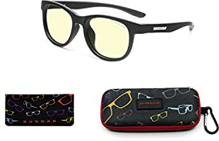 GUNNAR - Blue Light Glasses for Kids (age 4-8) - Blocks 65% Blue Light - Rush, Onyx, Amber Tint