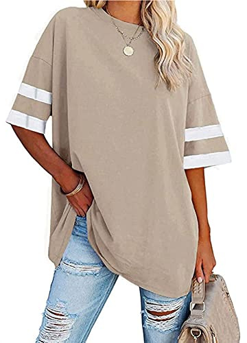 Famulily Women's Casual Round Neck Half Sleeve T Shirt Ladies Comfy Oversized Baseball Tshirts Tunic Tops