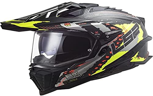 LS2, Crosshelme motorrad Explorer carbon Extend mat hv yellow 06, L