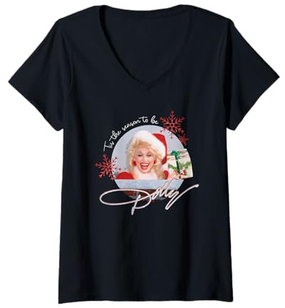 Womens Tis the Season to be Dolly Vintage V-Neck T-Shirt