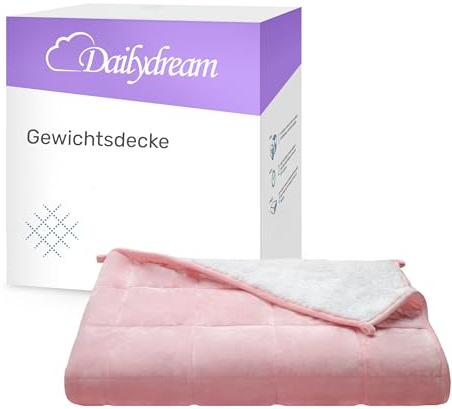 Dailydream Therapie Gewichtsdecke | 135x200 | 4,5 kg | Pink | aus flauschigem Fleece | mit Glasperlenfüllung | schwere Decke zum Schlafen | Weighted Blanket | Therapiedecke | Körpergewicht bis 52 kg