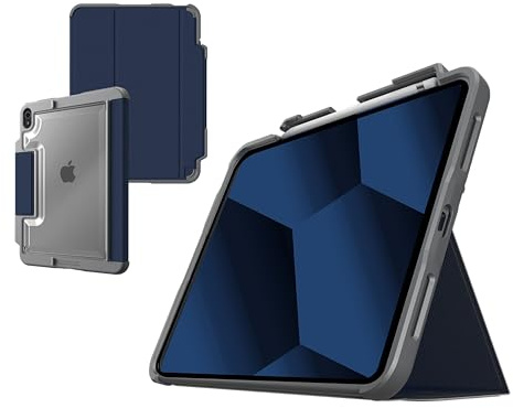 STM Dux Plus Schutzhülle kompatibel mit Apple iPad 10.9 10. Generation (2022) Blau (Militär Standard, Apple Pencil Fach, Standfunktion, Wake/Sleep Unterstützung)