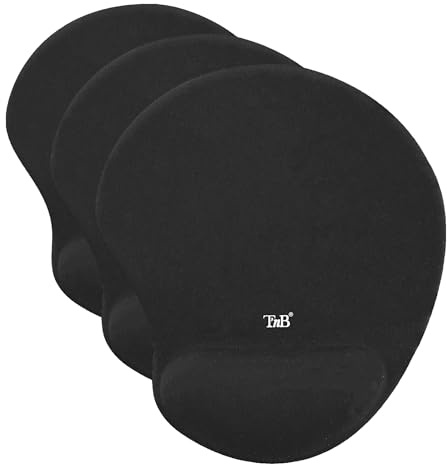 T'nB Ergo Design Tapis de Souris Repose-Poignets Gel Noir (Lot de 3)