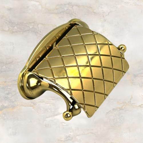 WC-Papierhalter Toilettenpapierhalter Papierrollenhalter aus echtem Messing zur Wandmontage - Gold poliert und rostfrei - Made in Italy