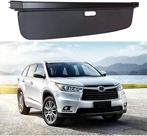 PAKJEL für Highlander 2010 2011 2012 2013 2014 Auto Laderaumabdeckung Kofferraumabdeckung Rollo Einziehbare Kofferraum Schutz Abdeckung Cargo Cover,Autozubehör.,A-Black