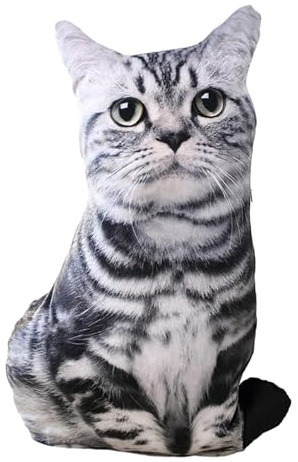 MagiDeal Oreiller en Peluche Animaux, poupée à câliner, Confortable, drôle, Jouets d'accompagnement pour Enfants, Oreiller pour Cosplay, Cadeaux de Bureau, Chat Noir et Blanc