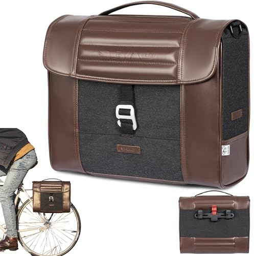 SHAD Bikes - Laptoptasche Fahrrad Gepäckträger 16L - Retro Fahrradtasche wasserdicht - Gepolsterte Fahrradtasche für Damen & Pendler - fahrradtaschen für gepäckträger klickfix