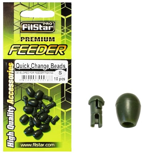 PRO FILSTAR Quick Change Beads 10 STK Größe S 9mm - Angeln Perlen Set | Gummiperlen - Angel Karpfen Zubehör - Method Feeder - Carp Fishing Accessories - Angelset für Futterkorbe - Karpfen Montage