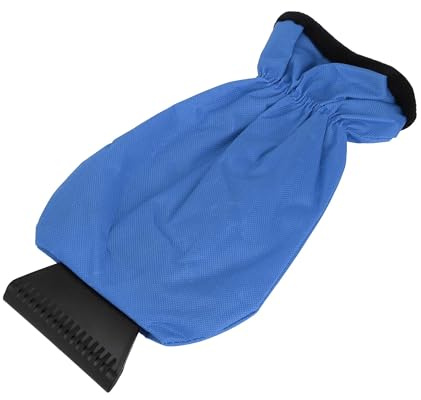 Partuto 1pc 36x18cm Universal Car Ice Scraper Glove - Insulated Warm Mitt Glove W/Snow Frost Remover for Car Truck Windscreen Portable - Waterproof 600D Oxford Cloth Blue