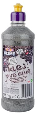 TUBAN Colle PVA pailletée pour Slime 500 ml - Colle papier - Amusement - Papier et Carton - Idéal pour la fabrication de Slime - Découpage - DIY - Argent