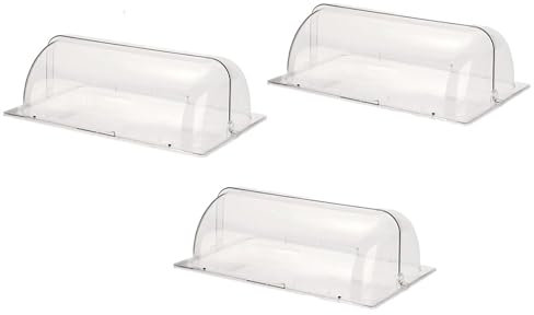 Full Size Chafing Dish Covers Clear Roll Top Chafing Lid Plastic Bakery Pan Food Display Cover Dustproof Lid for Cake Cupcake Exhibition, 3